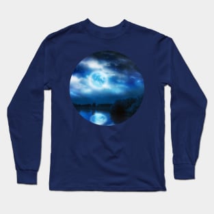 Full moon above river Long Sleeve T-Shirt